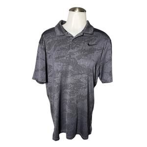 Small Nike Men Golf Dri-Fit camo polo short sleeve shirt gray